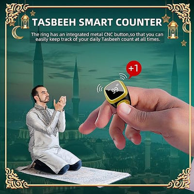 Equantu Qibla Ring Tasbih Counter Prayer Reminder